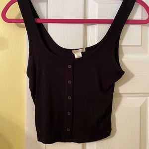 Bozzolo Black Cropped Tank Top